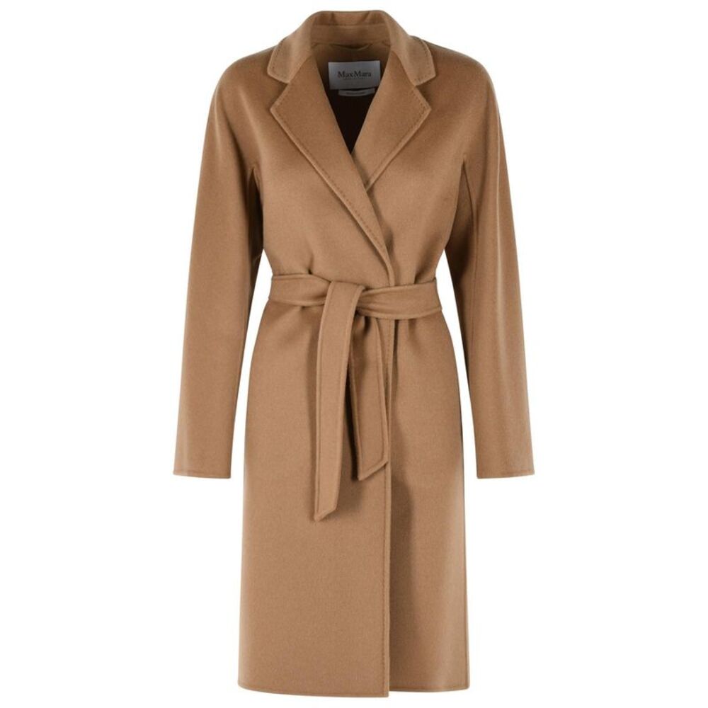 Max Mara 'Aceri' Camel Cashmere Wrap Coat Women